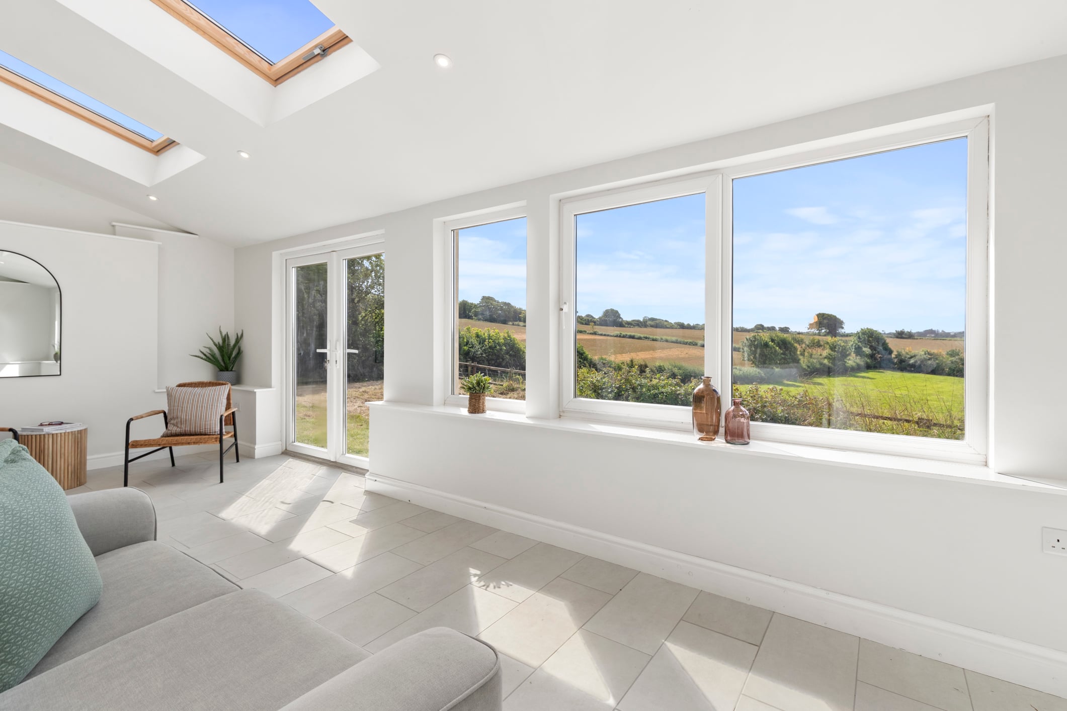 Extension with skylights and countryside views