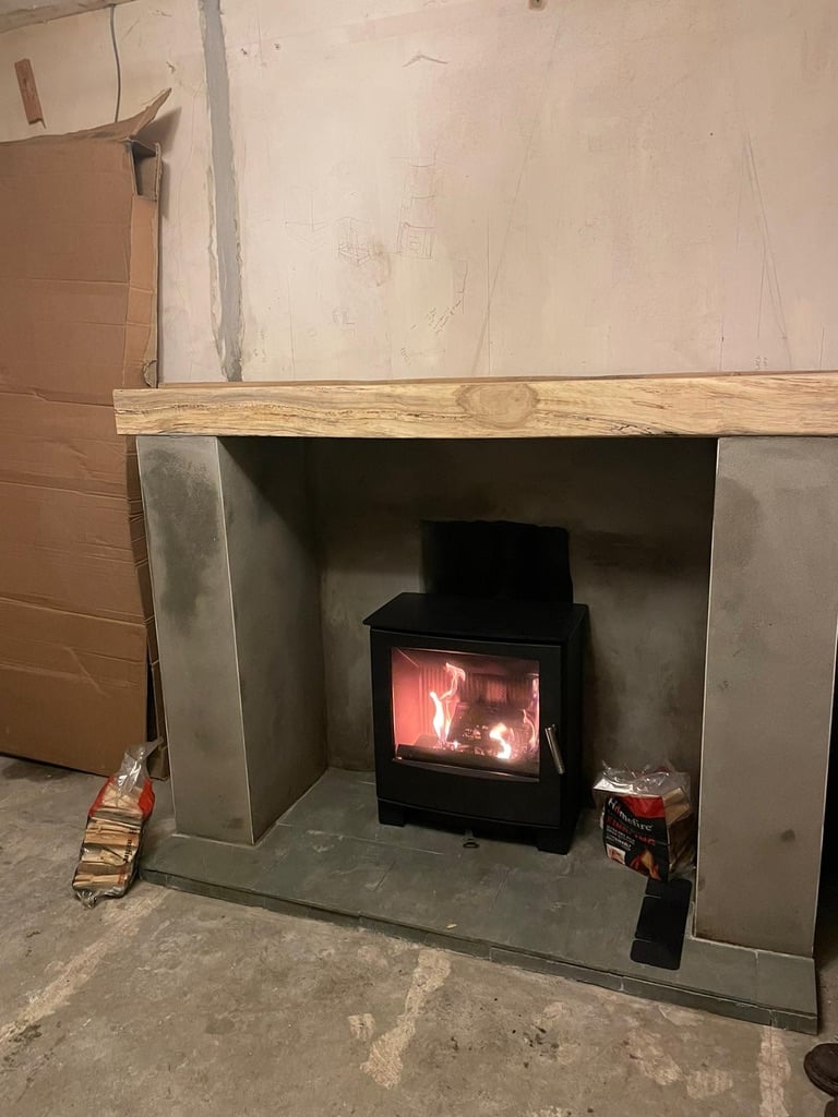 Woodburner and fireplace installation